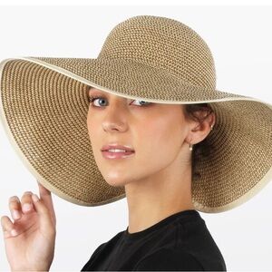 Chic Beige Wide-Brimmed Ponytail Women's Hat